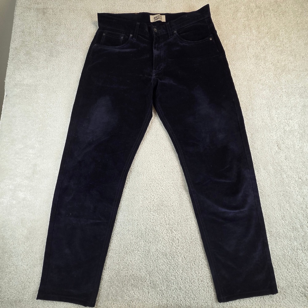Naked & Famous Easy Guy Comfort Corduroy Pants Blue Mens 34x29